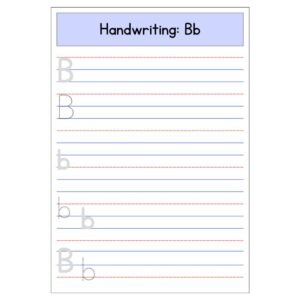 Kindergarten Letter B Handwriting Worksheet (Free Printable PDF Download)