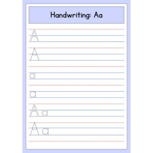 Kindergarten Letter A Handwriting Worksheet (Free Printable PDF Download)