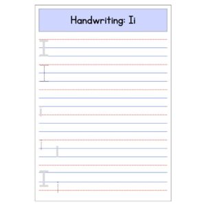 Kindergarten Letter I Handwriting Worksheet (Free PDF Download)