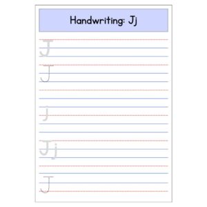 Kindergarten Letter J Handwriting Worksheet (Free PDF Download)