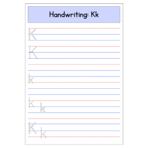 Kindergarten Letter K Handwriting Worksheet (Free PDF Download)