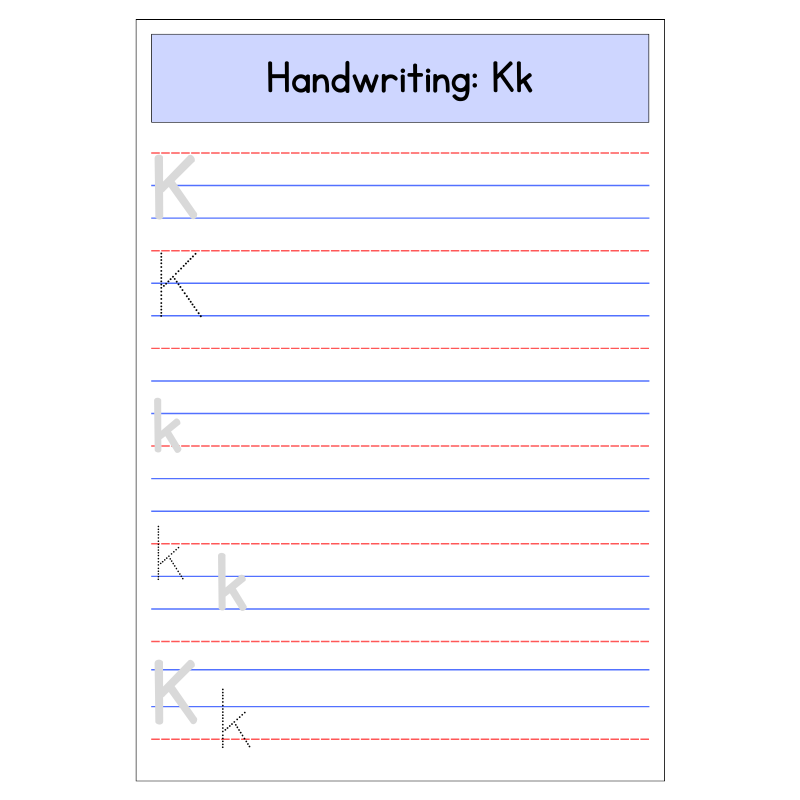 Kindergarten Letter K Handwriting Worksheet (Free PDF Download)