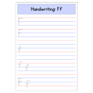 Letter F handwriting worksheet for kindergarten kids Free printable alphabet F tracing worksheet PDF Uppercase and lowercase F practice sheet for preschool Learn to write letter F worksheet for beginners Kids handwriting practice worksheet letter F printable