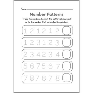 Kindergarten Number Patterns Worksheet (Free PDF Download)