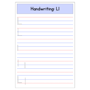 Kindergarten Letter L Handwriting Worksheet (Free PDF Download)