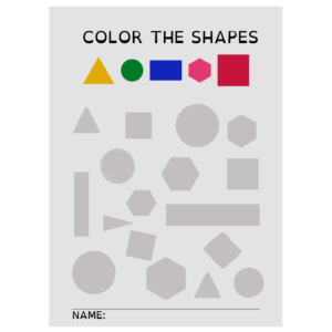 Pre-K Color the Shapes Math Worksheet (Free PDF Download)