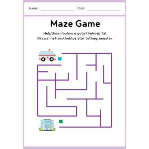 Kindergarten Maze Game Worksheet (Free PDF Download)