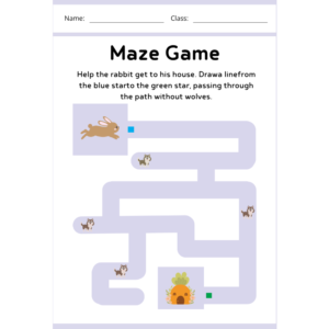 Kindergarten Rabbit Maze Worksheet (Free PDF Download)